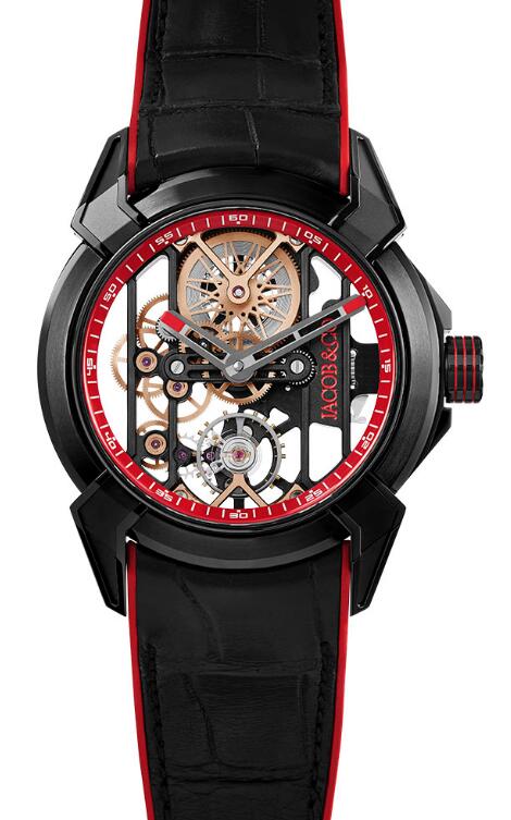 Review Jacob & Co EPIC X BLACK TITANIUM RED RING EX110.21.AD.AG.ABARA Replica watch - Click Image to Close